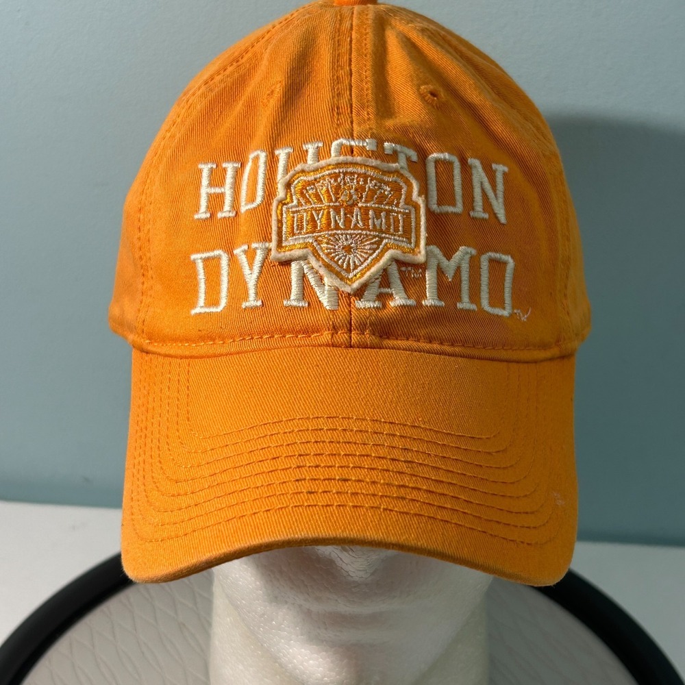 Houston Dynamo Hat Adidas Size L/XL Stretch Fit Orange MLS Dad Baseball Cap OSFM